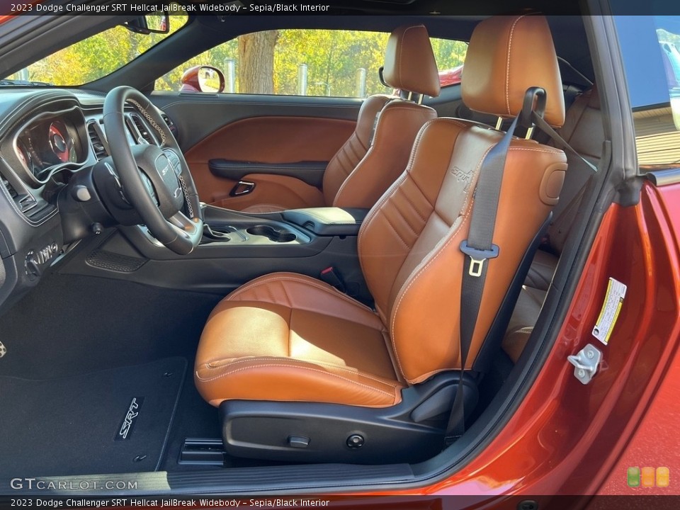 Sepia/Black Interior Photo for the 2023 Dodge Challenger SRT Hellcat JailBreak Widebody #146725122