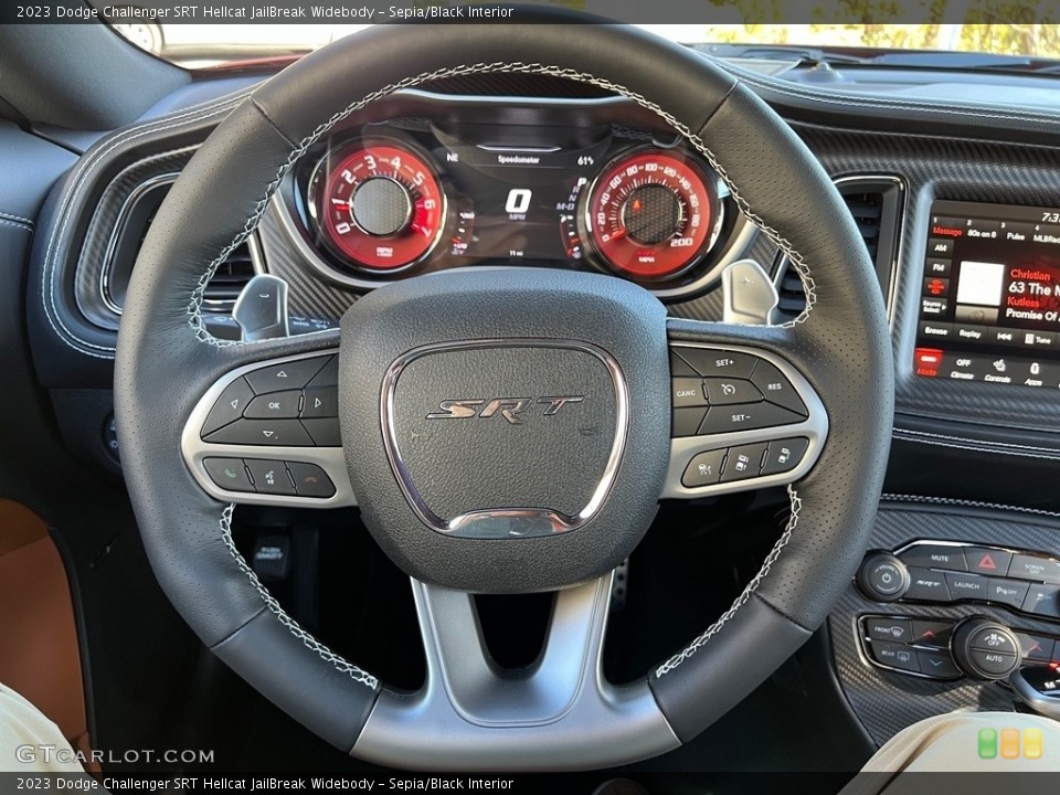 Sepia/Black Interior Steering Wheel for the 2023 Dodge Challenger SRT Hellcat JailBreak Widebody #146725143