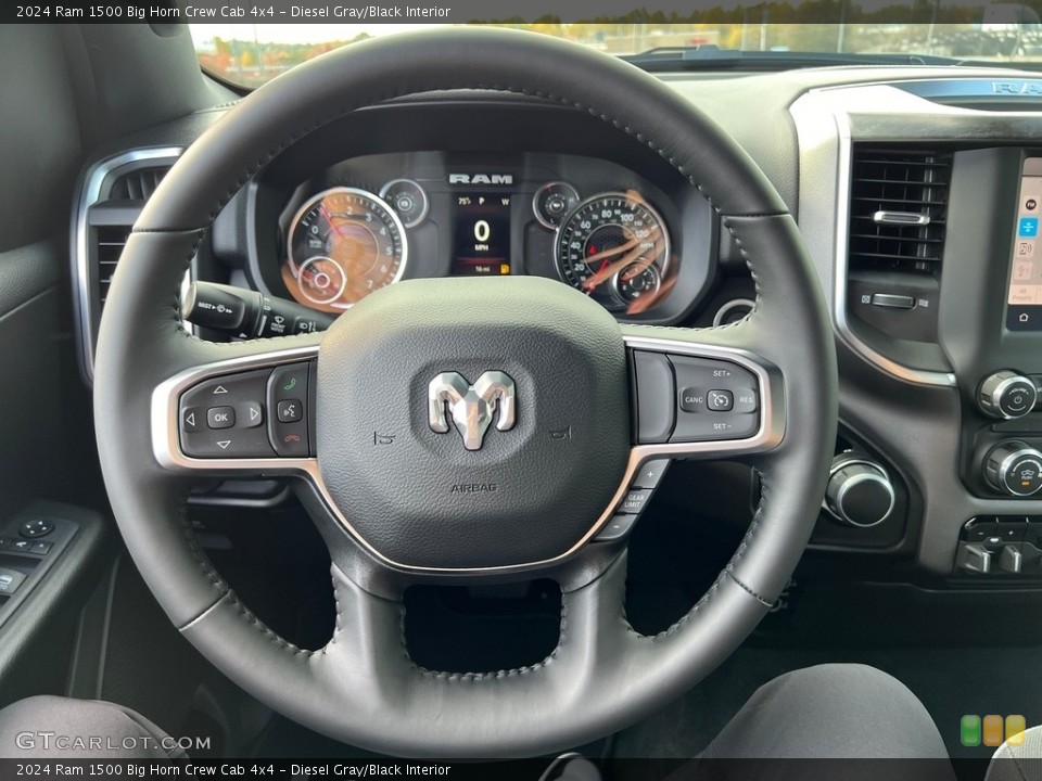 Diesel Gray/Black Interior Steering Wheel for the 2024 Ram 1500 Big Horn Crew Cab 4x4 #146726450