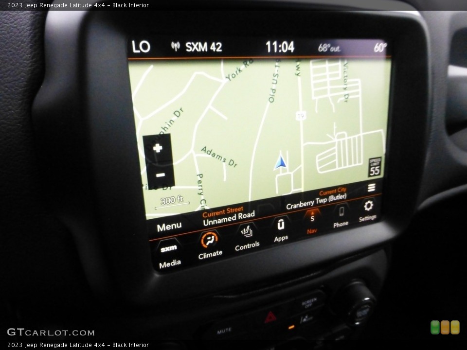 Black Interior Navigation for the 2023 Jeep Renegade Latitude 4x4 #146728079
