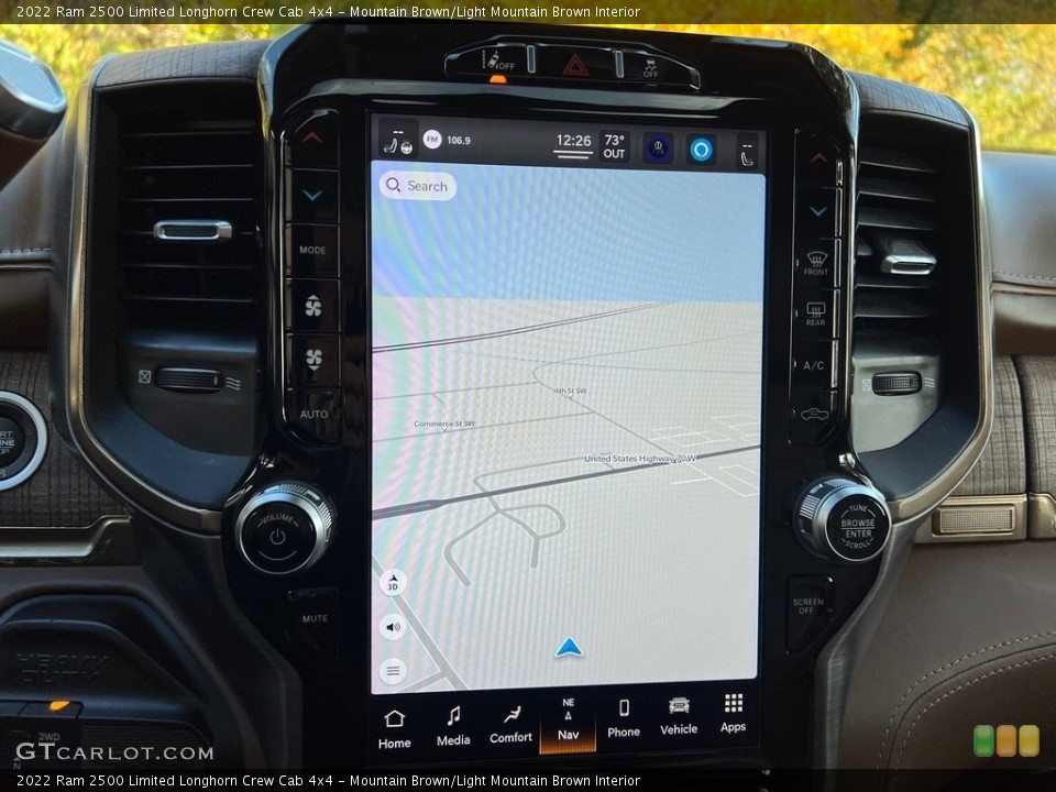 Mountain Brown/Light Mountain Brown Interior Navigation for the 2022 Ram 2500 Limited Longhorn Crew Cab 4x4 #146728749