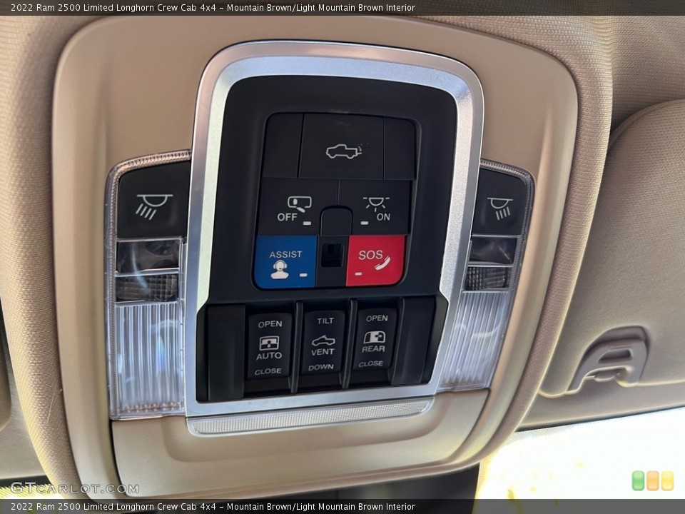 Mountain Brown/Light Mountain Brown Interior Controls for the 2022 Ram 2500 Limited Longhorn Crew Cab 4x4 #146728845