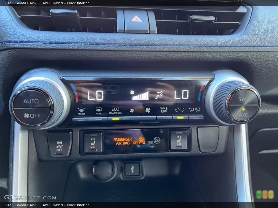 Black Interior Controls for the 2022 Toyota RAV4 SE AWD Hybrid #146729051