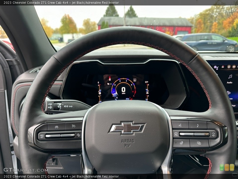 Jet Black/Adrenaline Red Interior Steering Wheel for the 2023 Chevrolet Colorado Z71 Crew Cab 4x4 #146729825