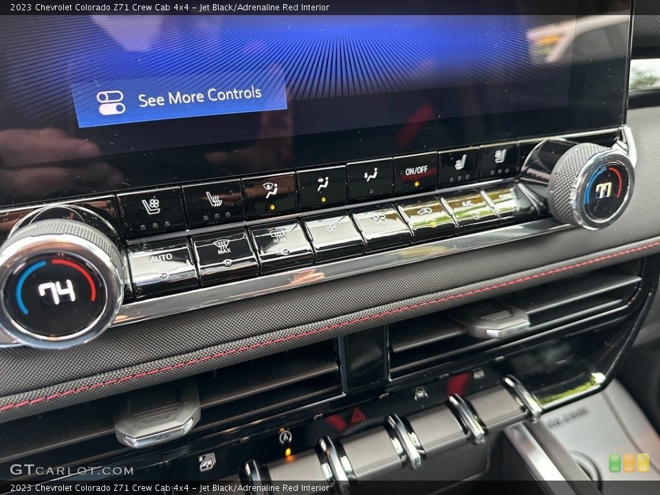Jet Black/Adrenaline Red Interior Controls for the 2023 Chevrolet Colorado Z71 Crew Cab 4x4 #146729894