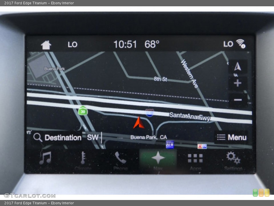 Ebony Interior Navigation for the 2017 Ford Edge Titanium #146730098