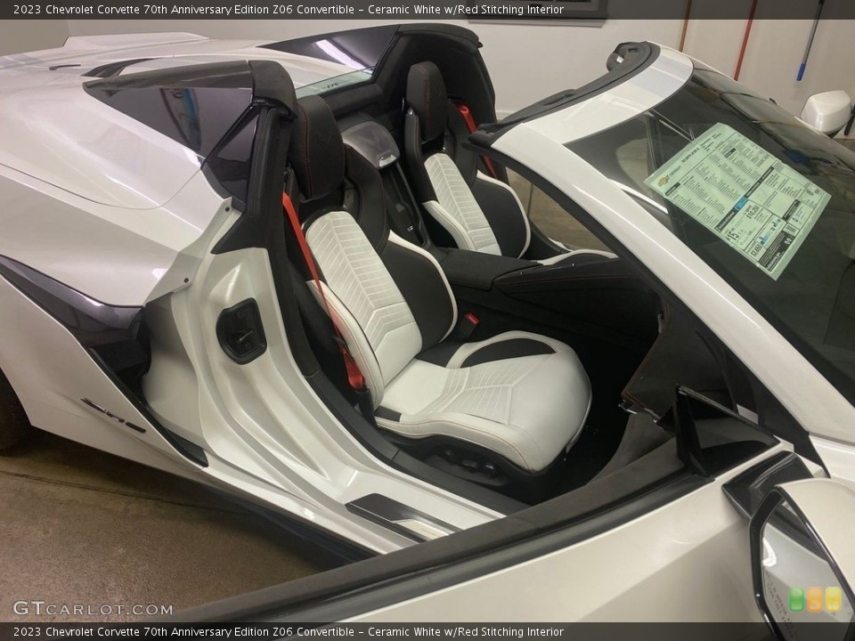 Ceramic White w/Red Stitching Interior Front Seat for the 2023 Chevrolet Corvette 70th Anniversary Edition Z06 Convertible #146732834