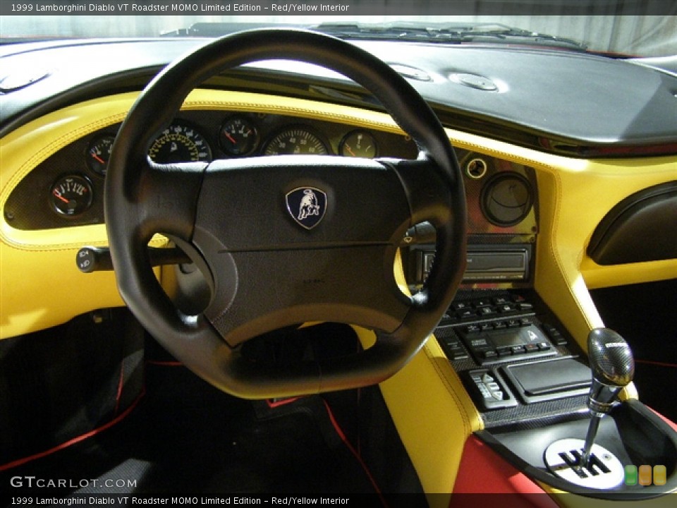 Red/Yellow Interior Steering Wheel for the 1999 Lamborghini Diablo VT Roadster MOMO Limited Edition #146733