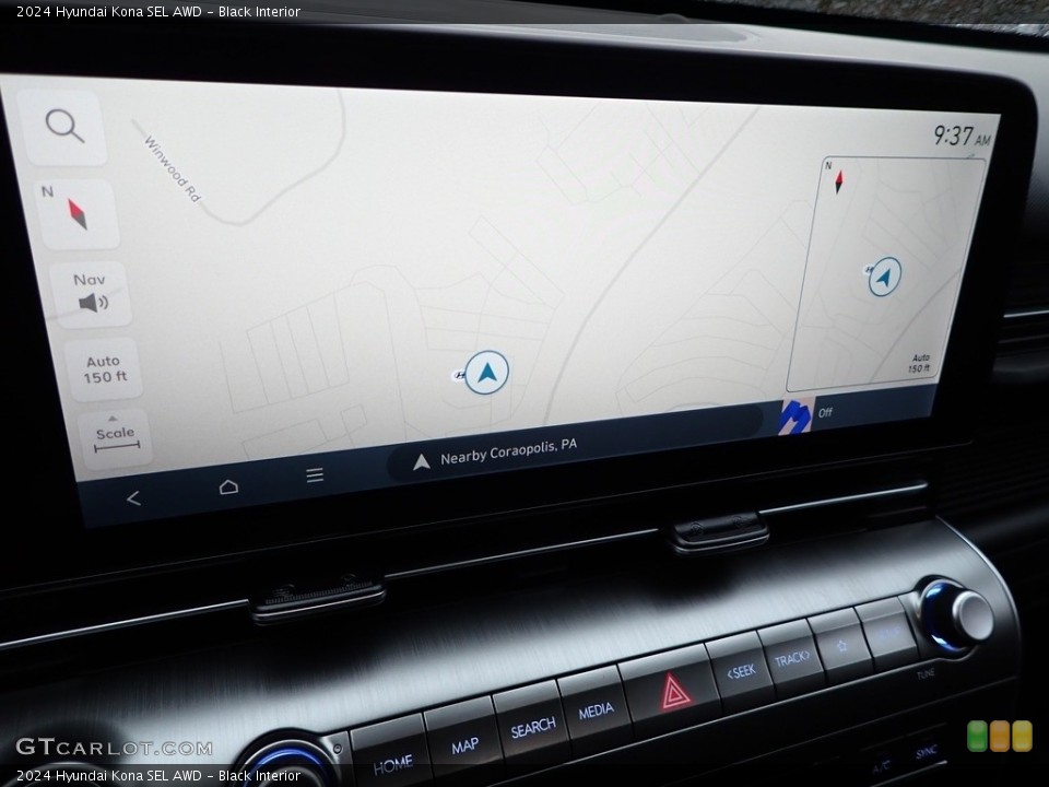 Black Interior Navigation for the 2024 Hyundai Kona SEL AWD #146733611