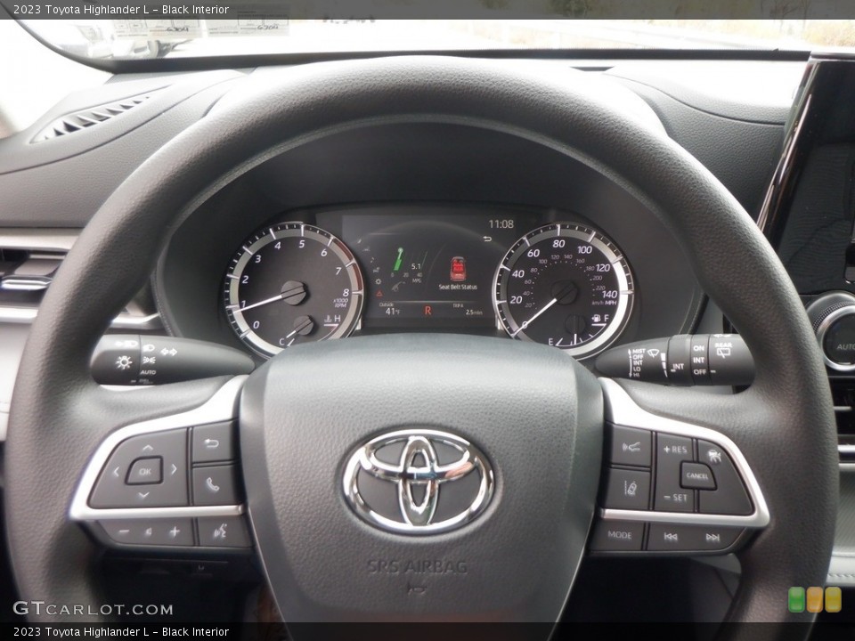 Black Interior Steering Wheel for the 2023 Toyota Highlander L #146736364