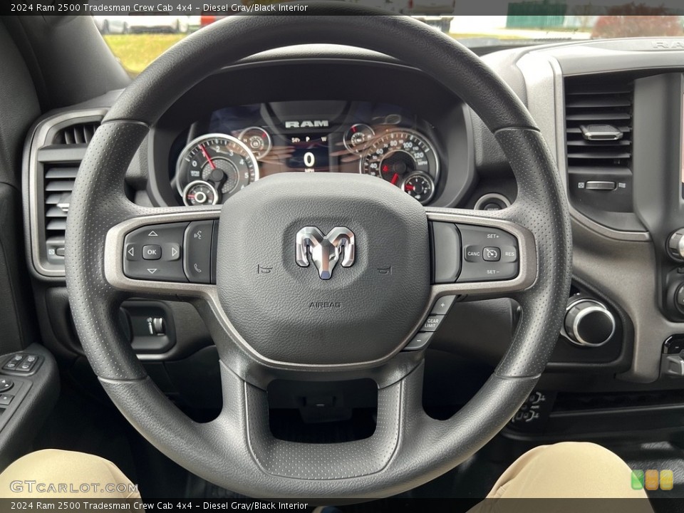 Diesel Gray/Black Interior Steering Wheel for the 2024 Ram 2500 Tradesman Crew Cab 4x4 #146737258