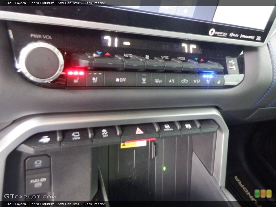 Black Interior Controls for the 2022 Toyota Tundra Platinum Crew Cab 4x4 #146738209