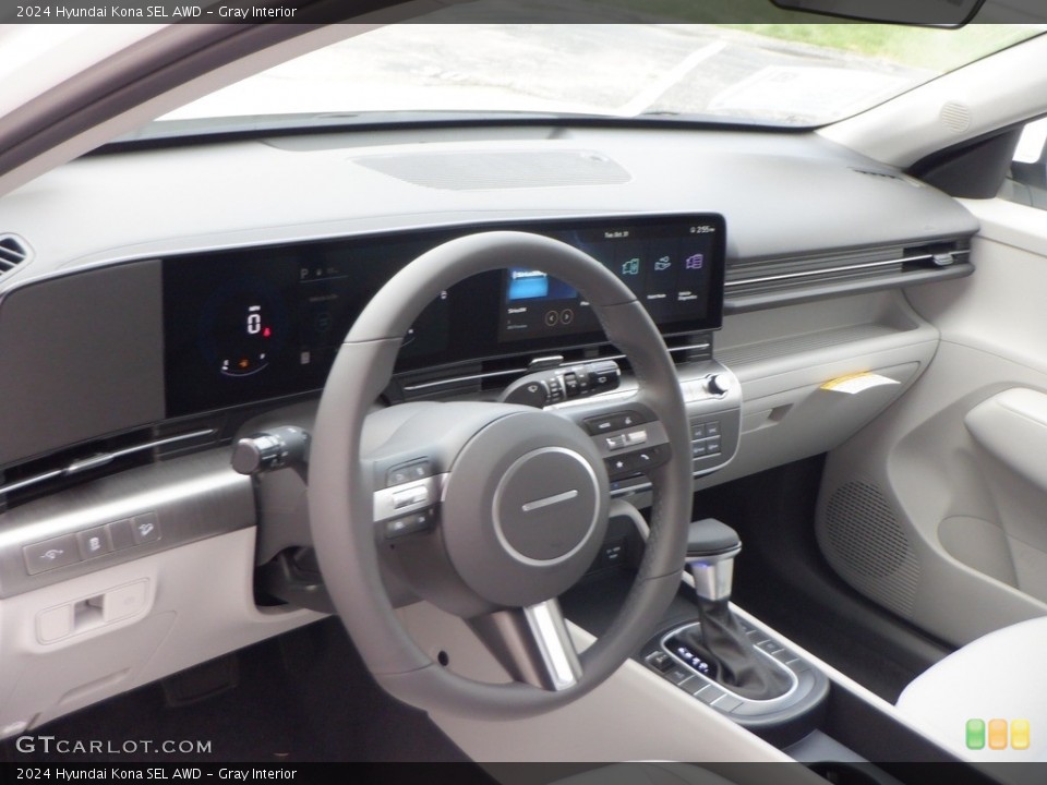 Gray Interior Dashboard for the 2024 Hyundai Kona SEL AWD #146741551