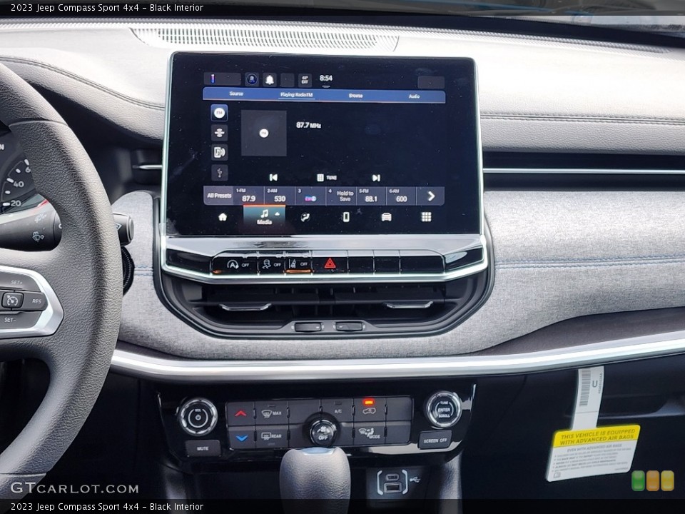 Black Interior Controls for the 2023 Jeep Compass Sport 4x4 #146742949
