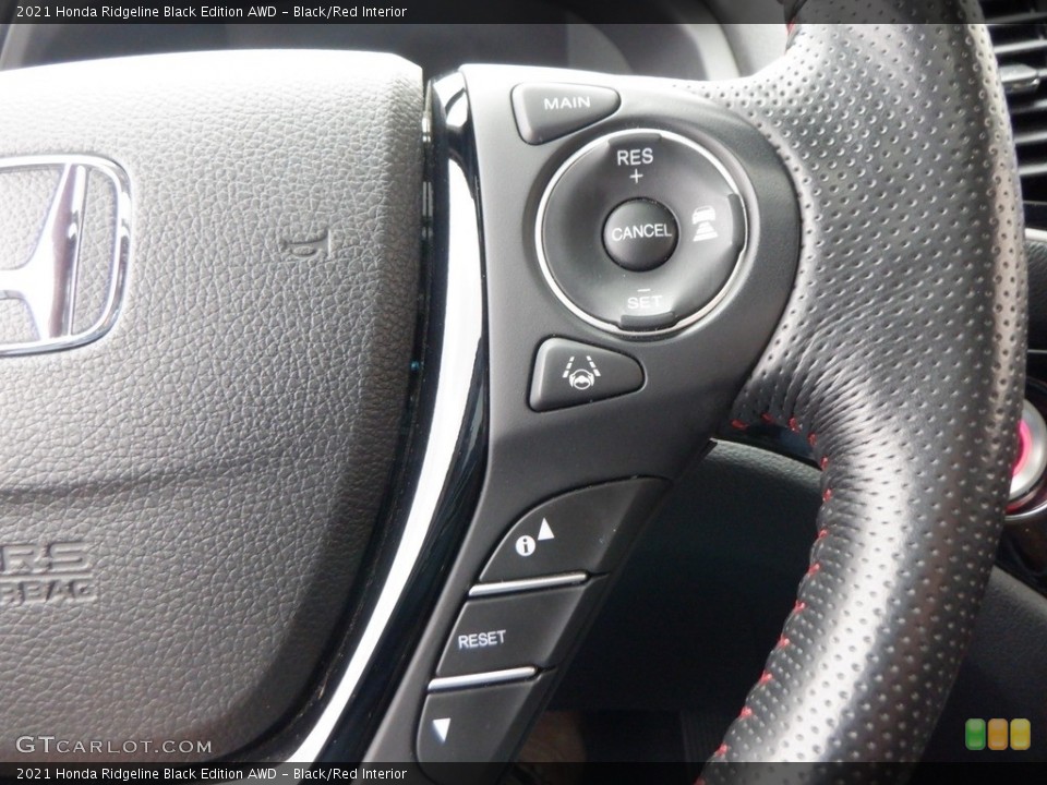 Black/Red Interior Steering Wheel for the 2021 Honda Ridgeline Black Edition AWD #146744662
