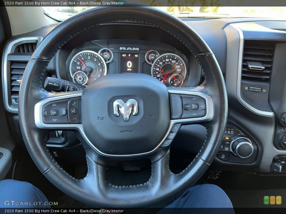 Black/Diesel Gray Interior Steering Wheel for the 2020 Ram 1500 Big Horn Crew Cab 4x4 #146746496