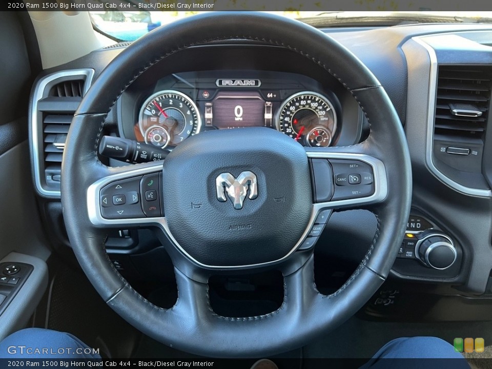 Black/Diesel Gray Interior Steering Wheel for the 2020 Ram 1500 Big Horn Quad Cab 4x4 #146746747