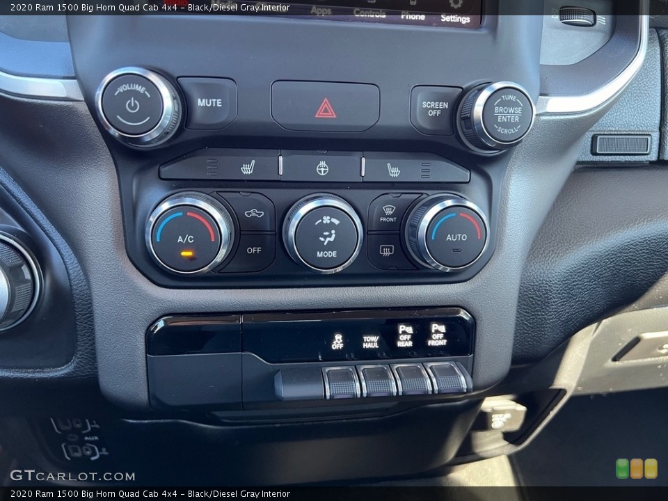 Black/Diesel Gray Interior Controls for the 2020 Ram 1500 Big Horn Quad Cab 4x4 #146746783