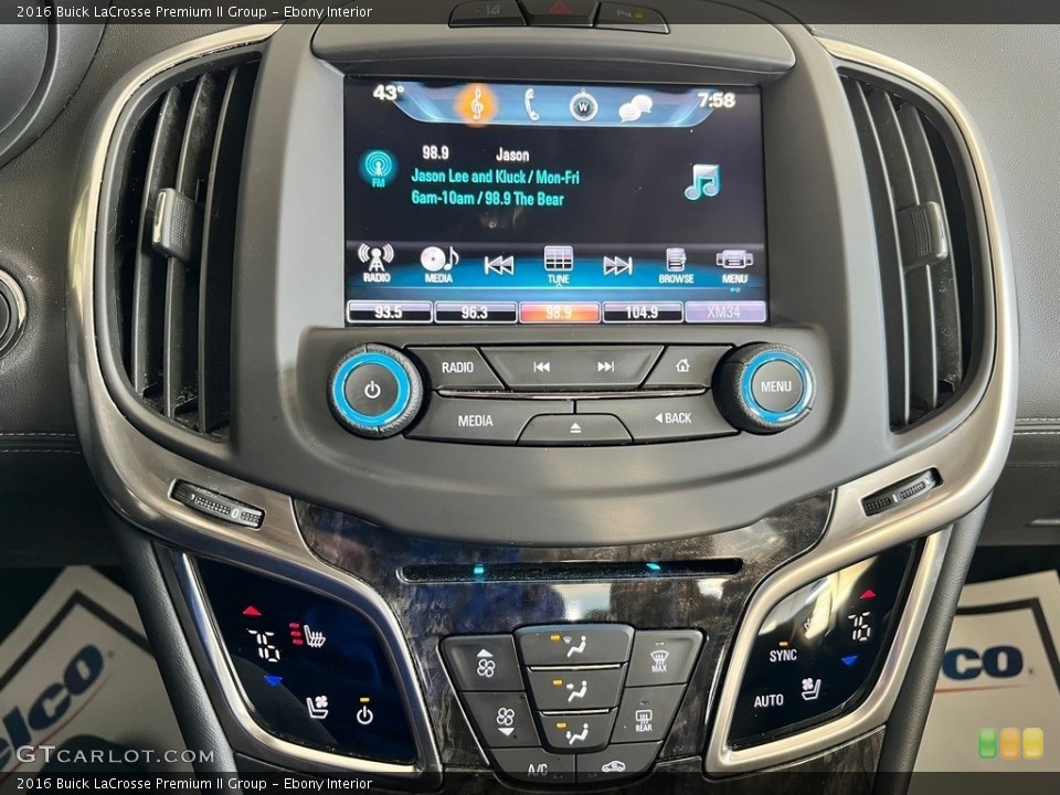 Ebony Interior Controls for the 2016 Buick LaCrosse Premium II Group #146747996