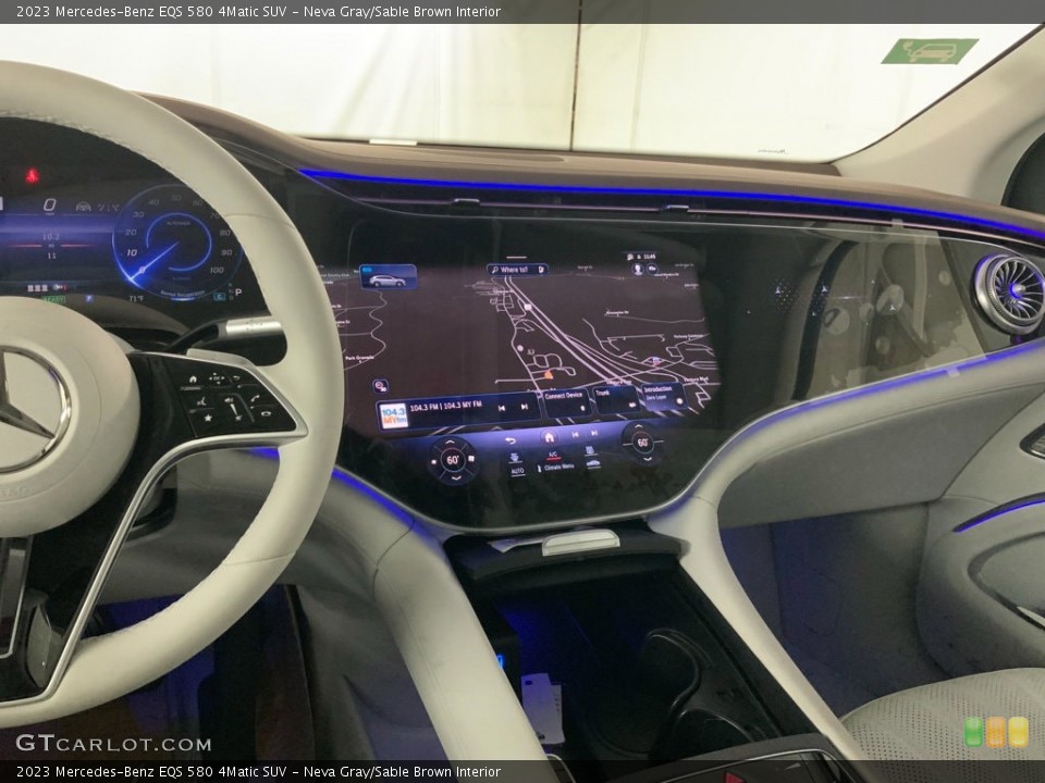 Neva Gray/Sable Brown Interior Navigation for the 2023 Mercedes-Benz EQS 580 4Matic SUV #146748140