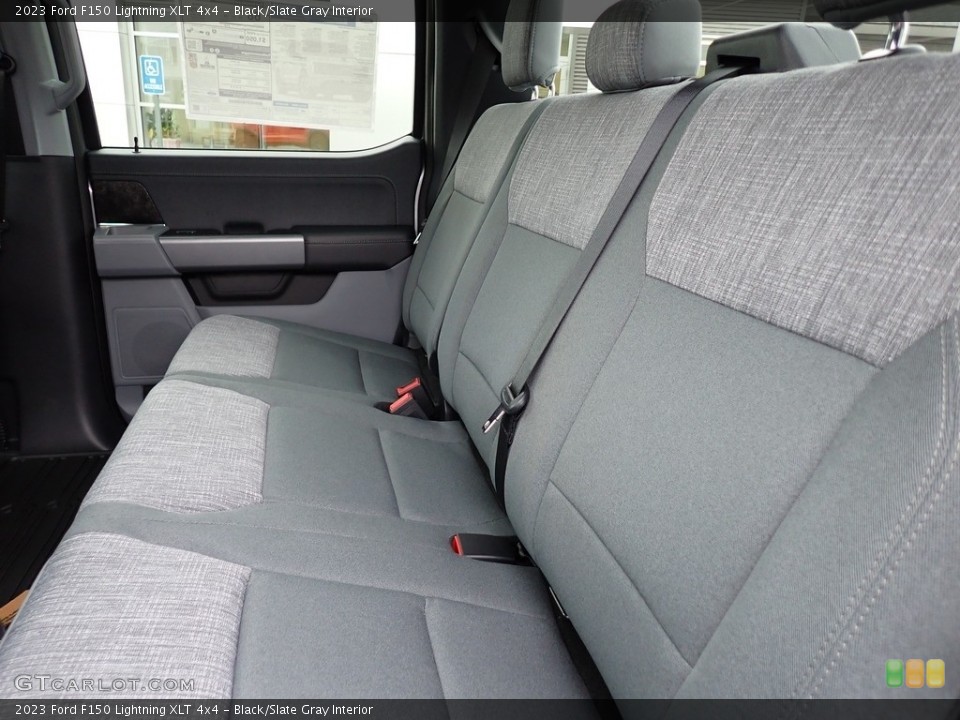 Black/Slate Gray Interior Rear Seat for the 2023 Ford F150 Lightning XLT 4x4 #146748875