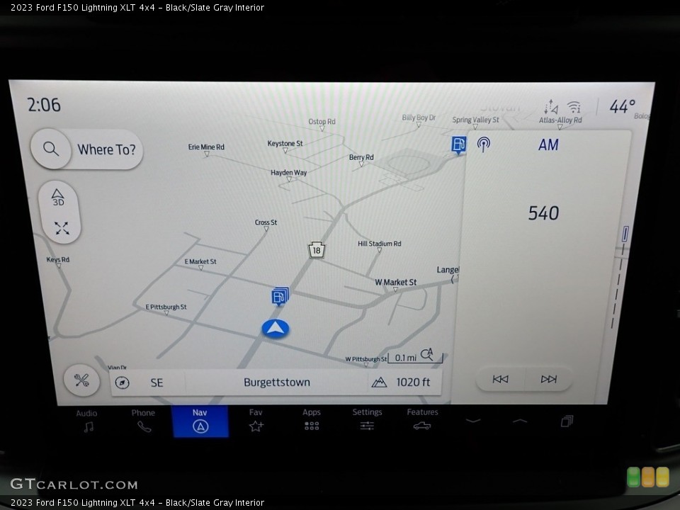 Black/Slate Gray Interior Navigation for the 2023 Ford F150 Lightning XLT 4x4 #146748995