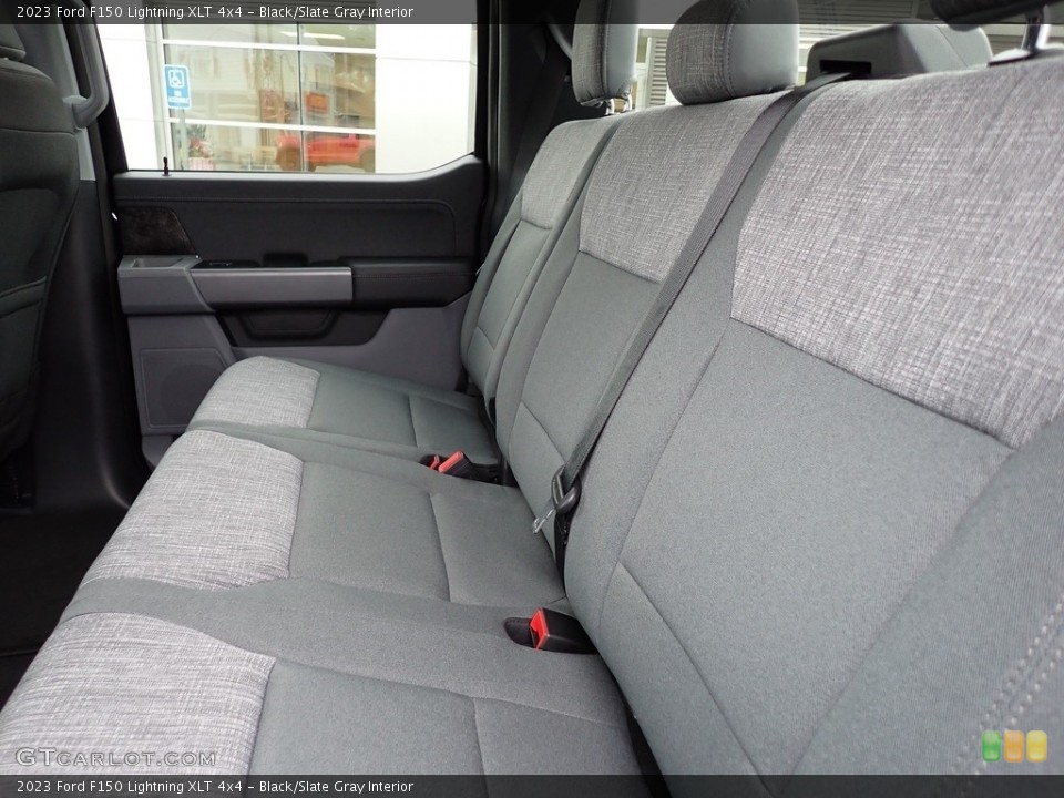 Black/Slate Gray Interior Rear Seat for the 2023 Ford F150 Lightning XLT 4x4 #146749319
