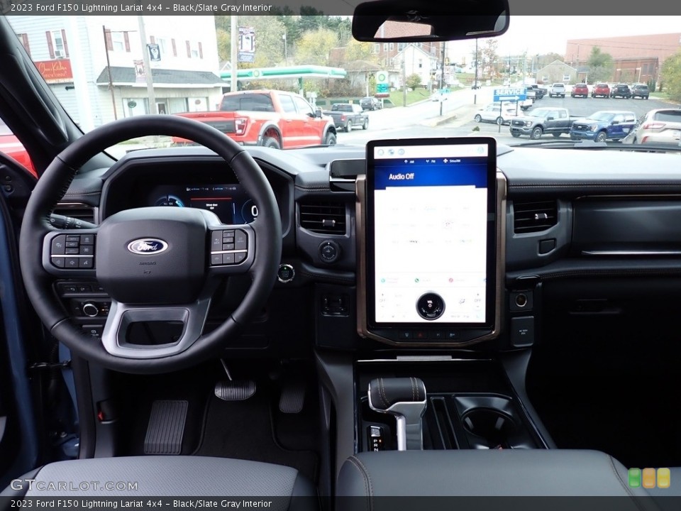 Black/Slate Gray Interior Dashboard for the 2023 Ford F150 Lightning Lariat 4x4 #146749697