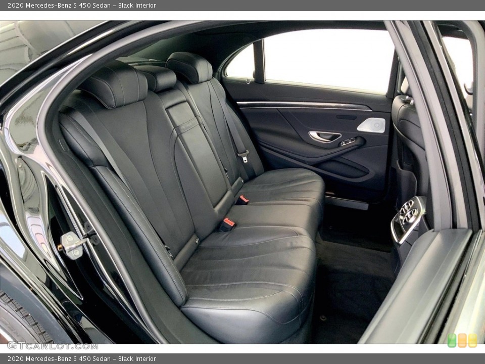 Black Interior Rear Seat for the 2020 Mercedes-Benz S 450 Sedan #146752365