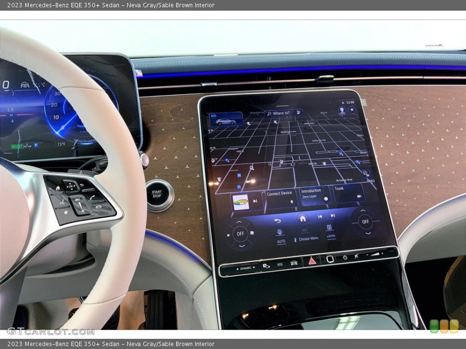 Neva Gray/Sable Brown Interior Navigation for the 2023 Mercedes-Benz EQE 350+ Sedan #146752380