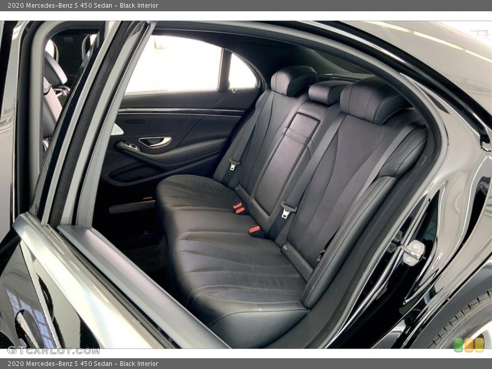 Black Interior Rear Seat for the 2020 Mercedes-Benz S 450 Sedan #146752387