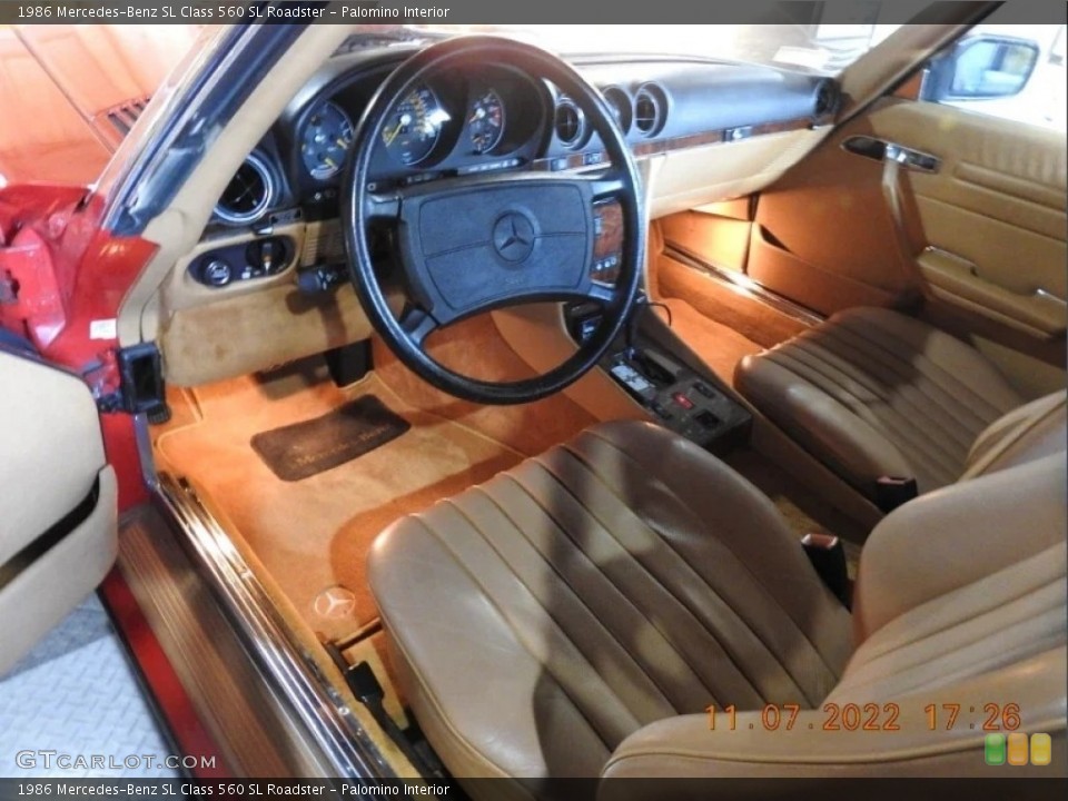 Palomino Interior Photo for the 1986 Mercedes-Benz SL Class 560 SL Roadster #146752491