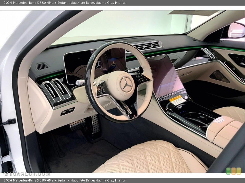 Macchiato Beige/Magma Gray Interior Photo for the 2024 Mercedes-Benz S 580 4Matic Sedan #146753100