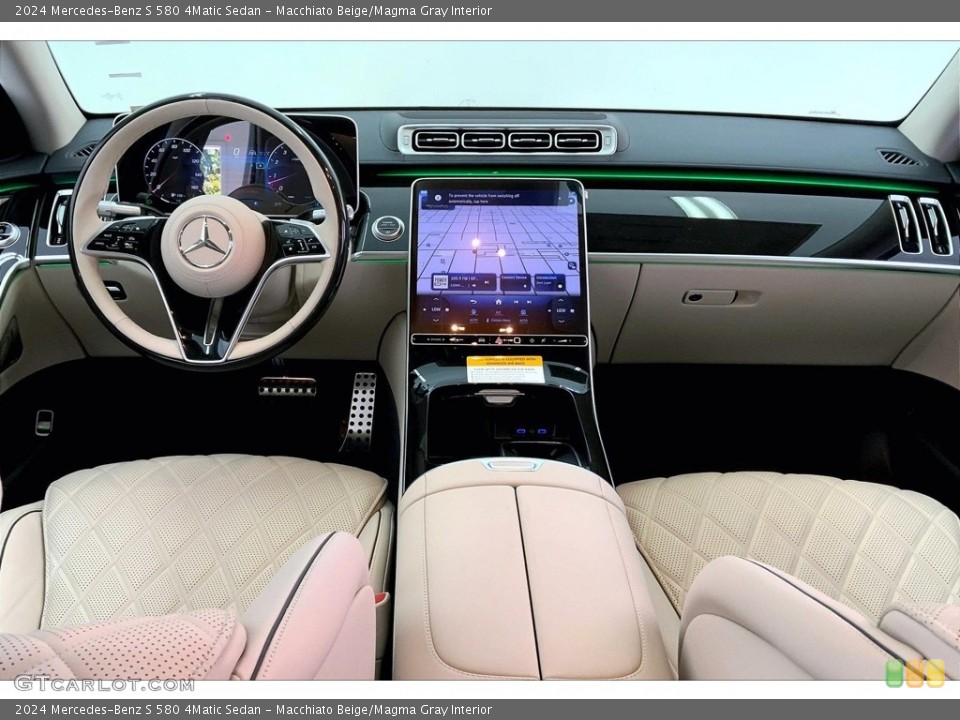 Macchiato Beige/Magma Gray Interior Prime Interior for the 2024 Mercedes-Benz S 580 4Matic Sedan #146753169