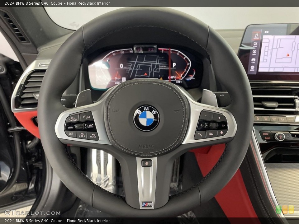Fiona Red/Black Interior Steering Wheel for the 2024 BMW 8 Series 840i Coupe #146753841