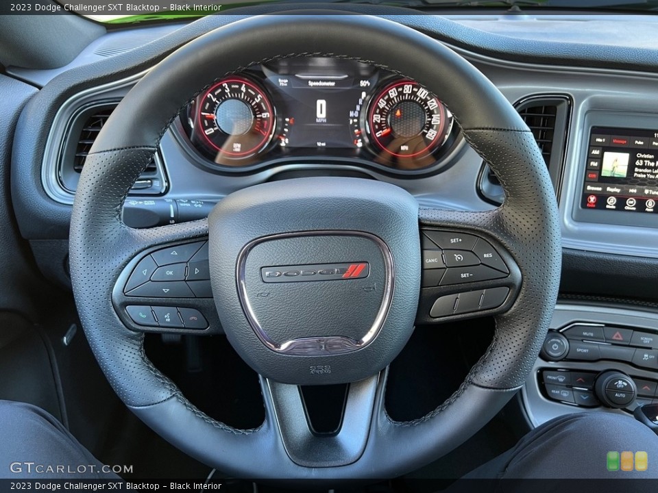 Black Interior Steering Wheel for the 2023 Dodge Challenger SXT Blacktop #146755104