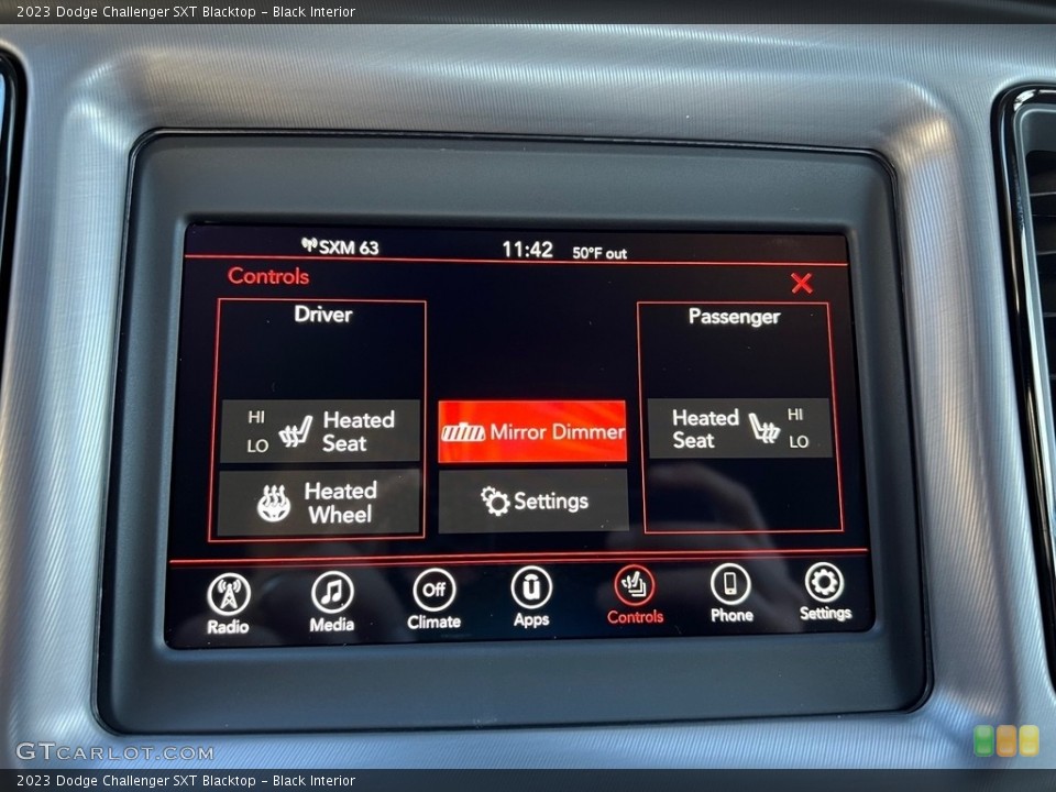 Black Interior Controls for the 2023 Dodge Challenger SXT Blacktop #146755122