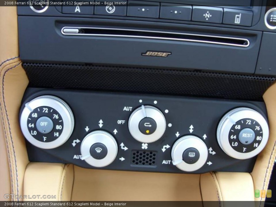 Beige Interior Controls for the 2008 Ferrari 612 Scaglietti  #14799607