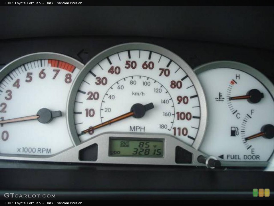 Dark Charcoal Interior Gauges for the 2007 Toyota Corolla S #14910185