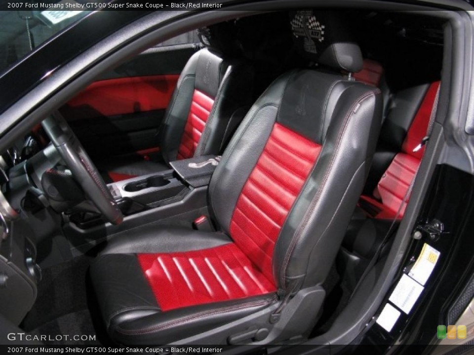 Black/Red Interior Front Seat for the 2007 Ford Mustang Shelby GT500 Super Snake Coupe #15132345