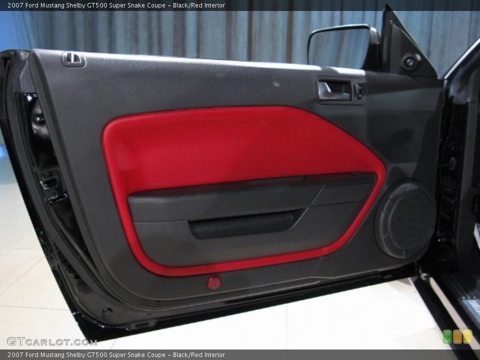 Black/Red Interior Door Panel for the 2007 Ford Mustang Shelby GT500 Super Snake Coupe #15132390