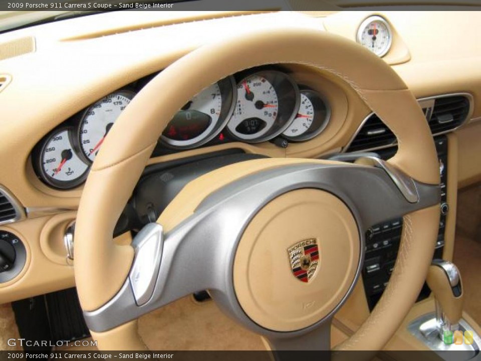 Sand Beige Interior Steering Wheel for the 2009 Porsche 911 Carrera S Coupe #15175804