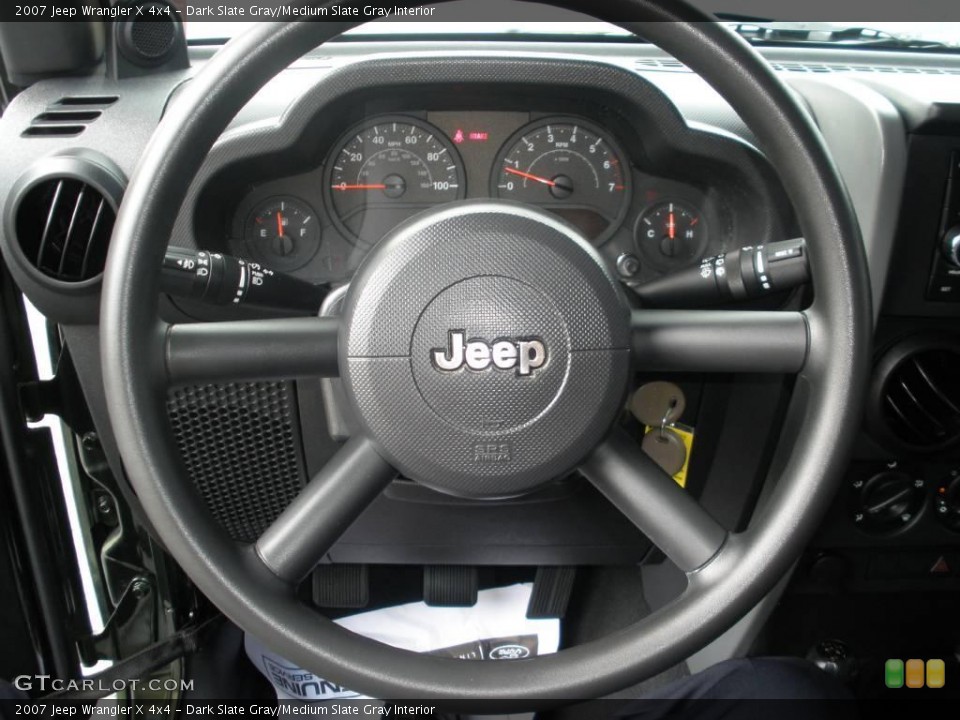 Dark Slate Gray/Medium Slate Gray Interior Steering Wheel for the 2007 Jeep Wrangler X 4x4 #15484699