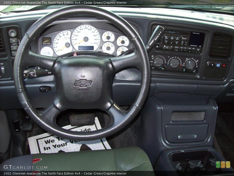 Cedar Green/Graphite Interior Dashboard for the 2002 Chevrolet Avalanche The North Face Edition 4x4 #15645981