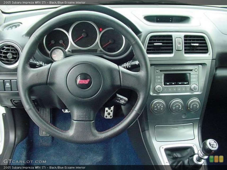 Black/Blue Ecsaine Interior Steering Wheel for the 2005 Subaru Impreza WRX STi #15924814
