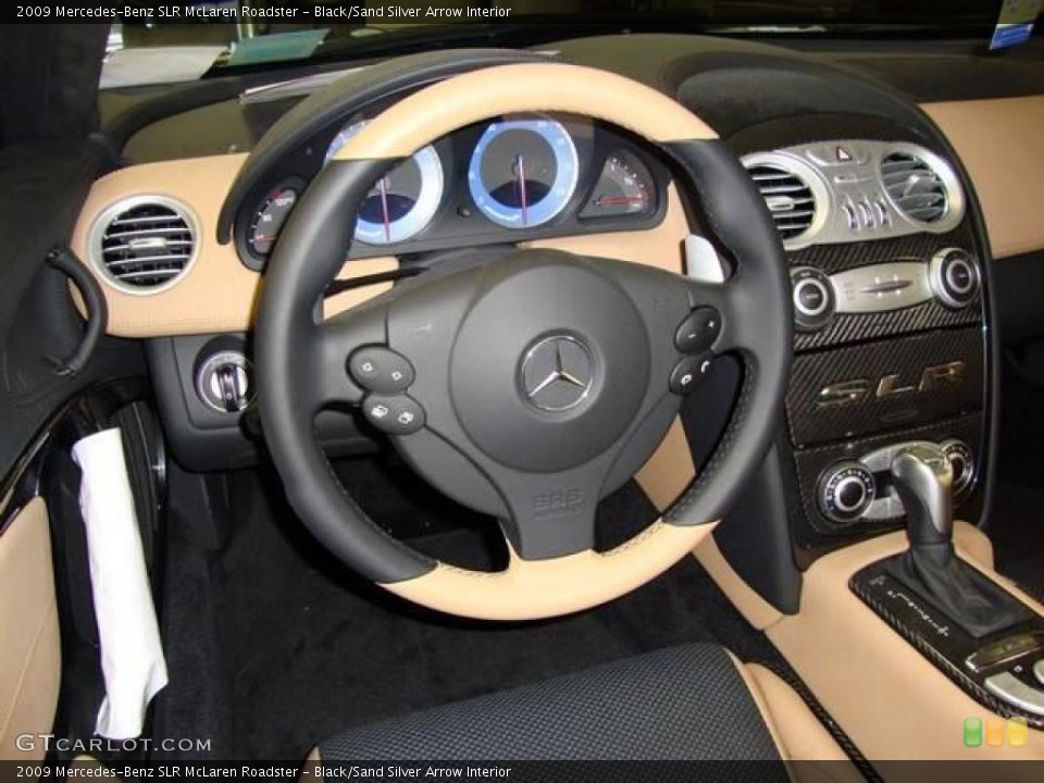 Black/Sand Silver Arrow Interior Steering Wheel for the 2009 Mercedes-Benz SLR McLaren Roadster #15997370