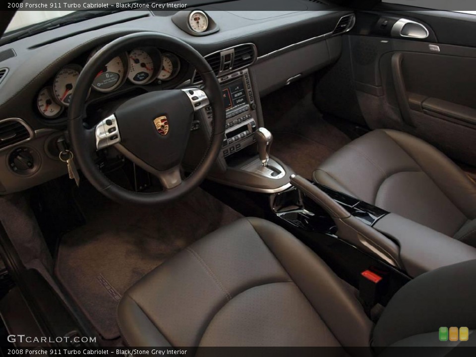 Black/Stone Grey Interior Photo for the 2008 Porsche 911 Turbo Cabriolet #17026641