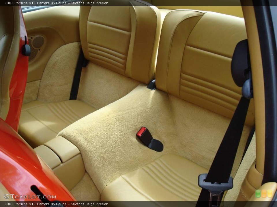 Savanna Beige Interior Rear Seat for the 2002 Porsche 911 Carrera 4S Coupe #17779040