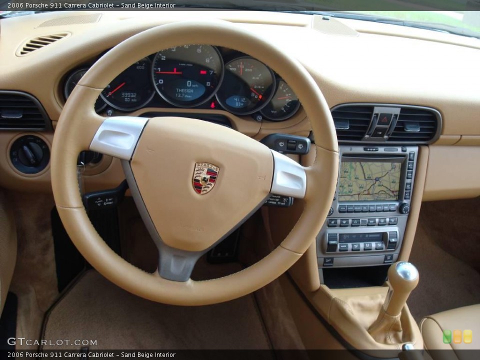 Sand Beige Interior Steering Wheel for the 2006 Porsche 911 Carrera Cabriolet #17977927