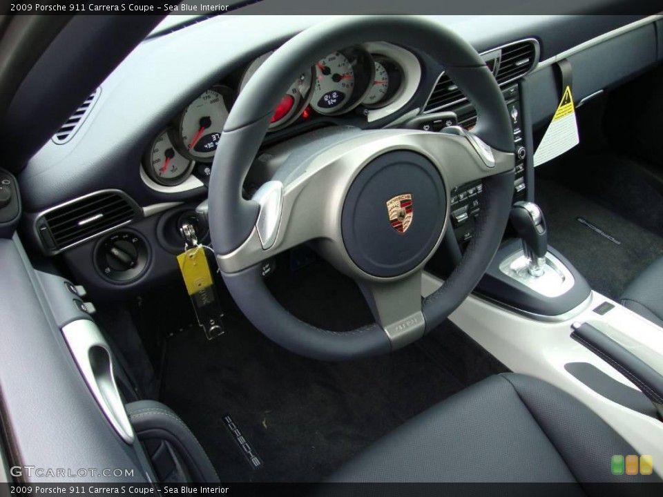 Sea Blue Interior Steering Wheel for the 2009 Porsche 911 Carrera S Coupe #18206501